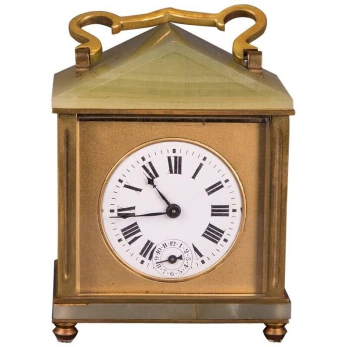 19th century neoclassical bronze travel clock 1