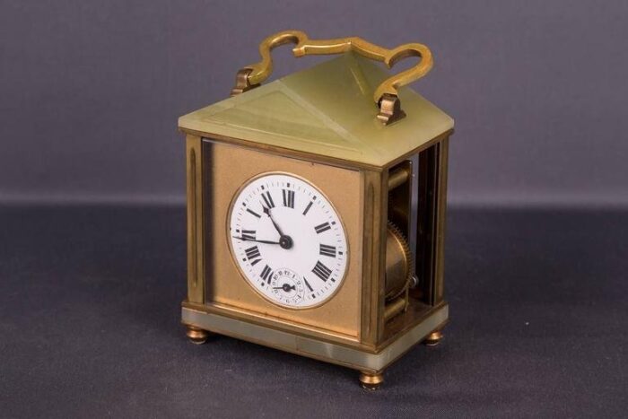 19th century neoclassical bronze travel clock 2