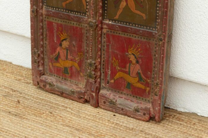 19th century painted indian folk door 1836