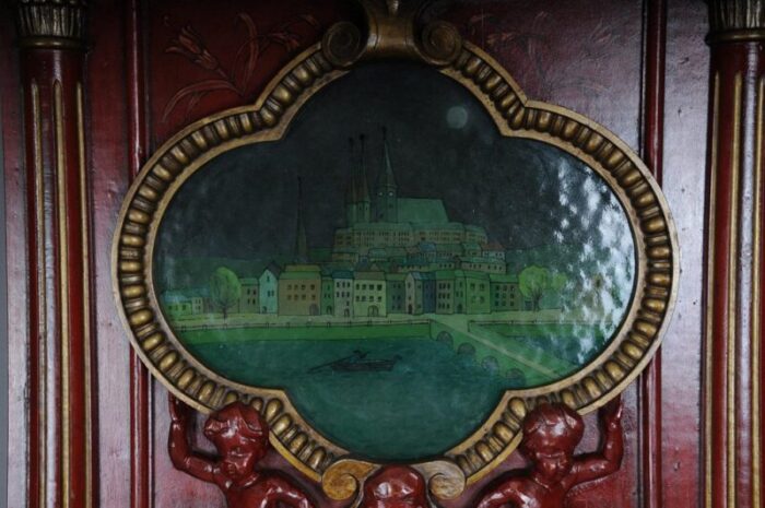 19th century solitaire wall panel with painting 9