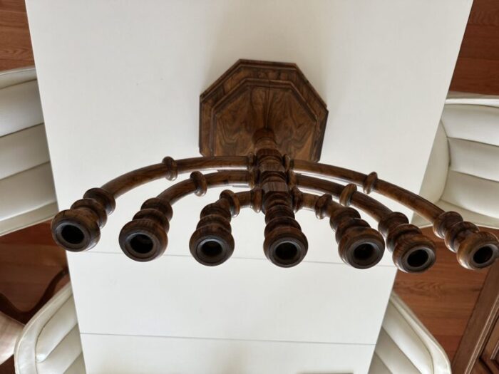 19th century wooden menorah 2501