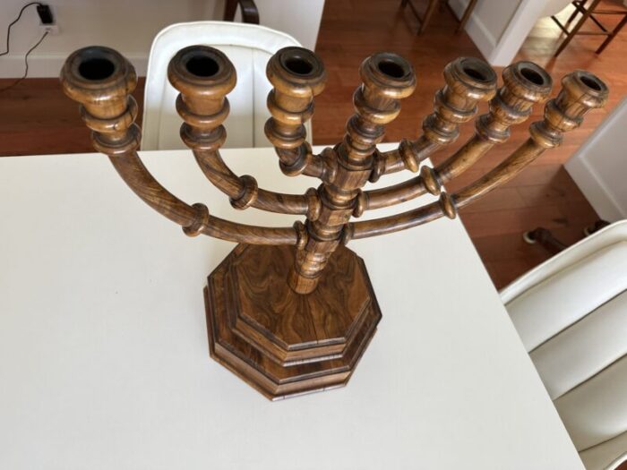 19th century wooden menorah 2533