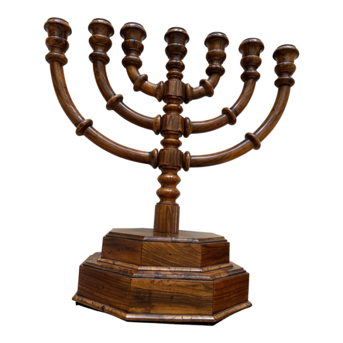 19th century wooden menorah 4020