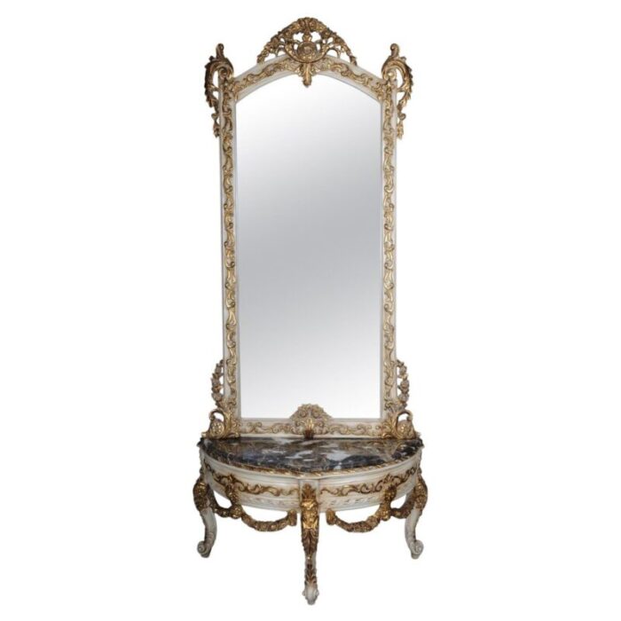 20th century console mirror in louis xv style 1 1