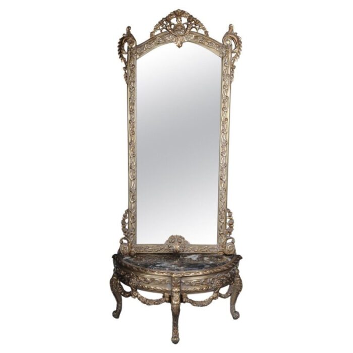 20th century console mirror in louis xv style 1