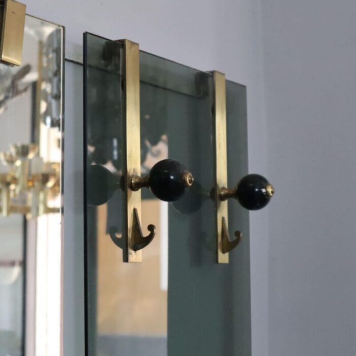 3 module glass coat rack in the style of caccia dominioni 1960s 1350