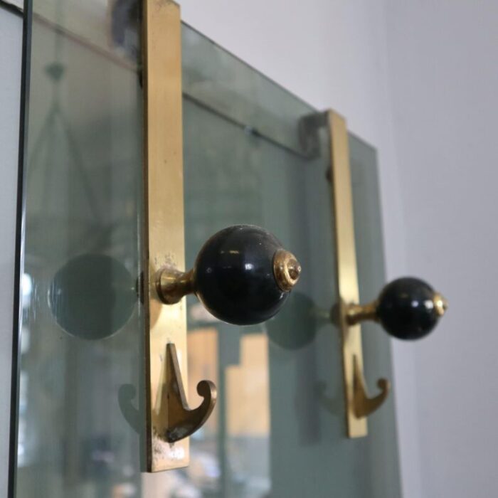 3 module glass coat rack in the style of caccia dominioni 1960s 4534