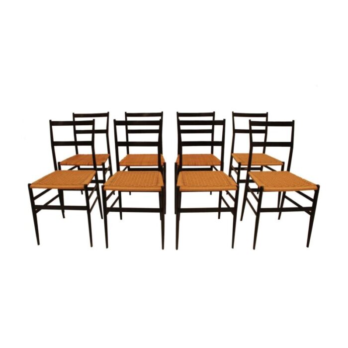 699 superleggera chairs by gio ponti for amedeo cassina 1957 set of 8 6859