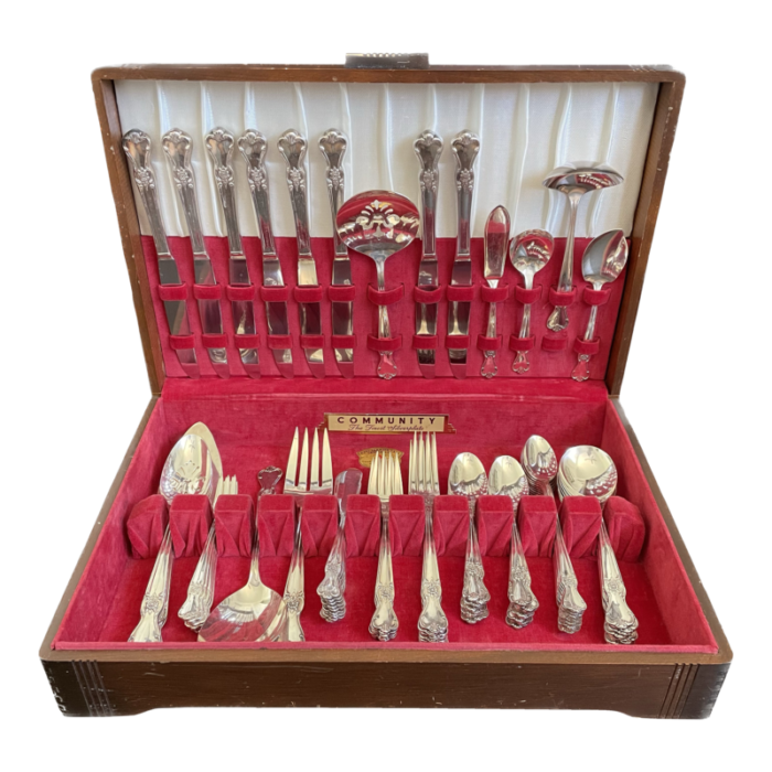 87 pieces signature 1950 silverplate flatware set service for 7 7120