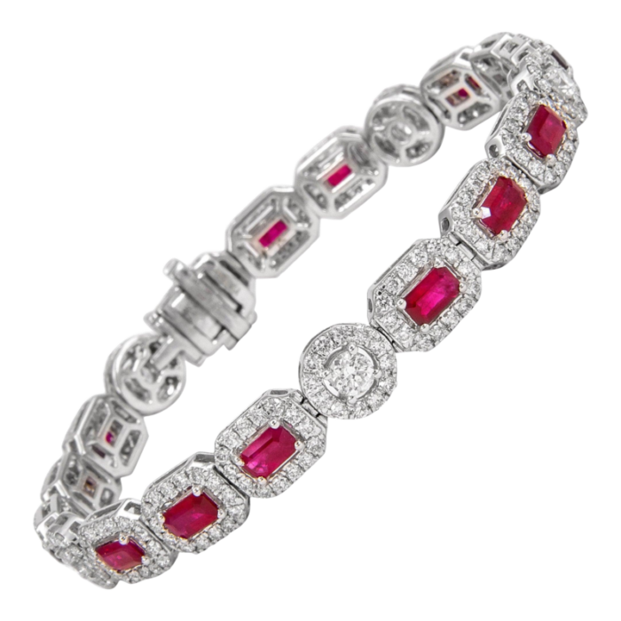 905 carat ruby and diamond white gold bracelet 7858