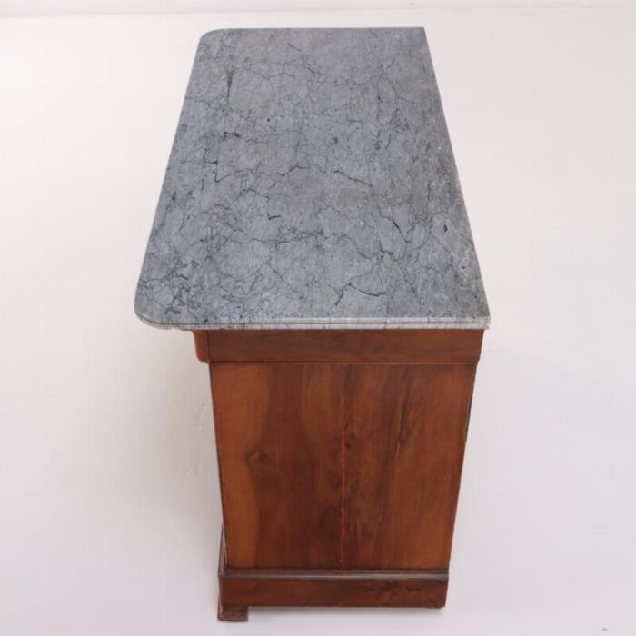 a french louis philippe highly figured walnut marble top commode c 1860 3520