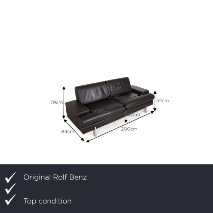 ak 644 leather three seater sofa from rolf benz 7764