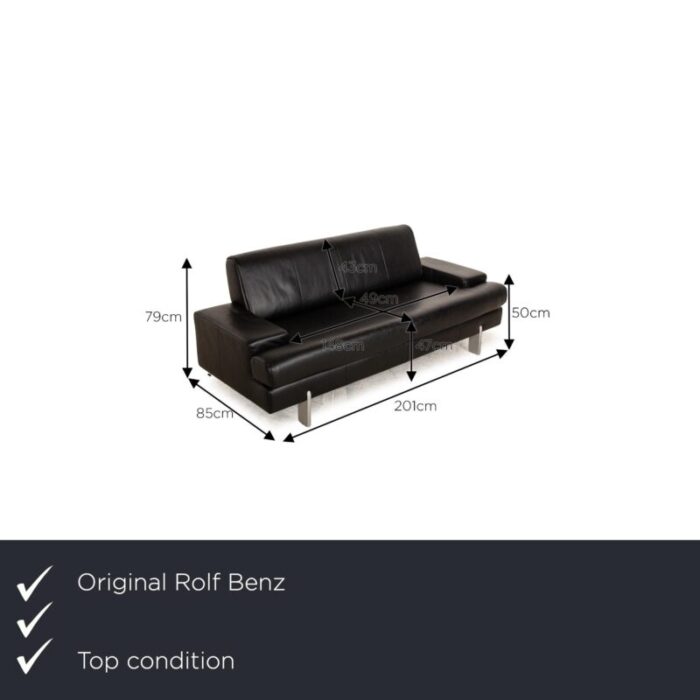 ak644 leather three seater sofa from rolf benz 8997