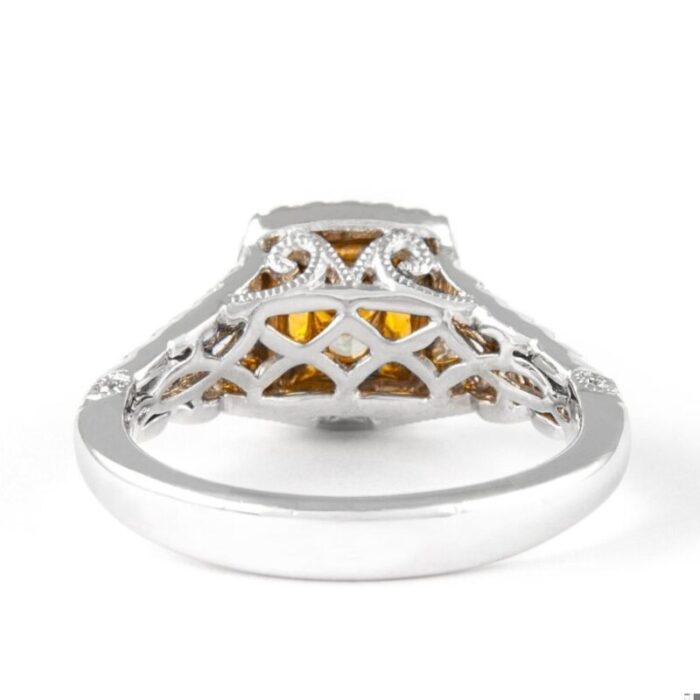 alexander beverly hills 176ctt 18k yellow vvs2 cushion diamond halo ring size 65 8303