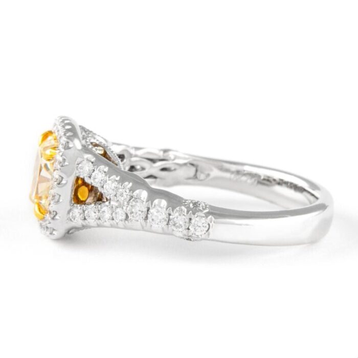 alexander beverly hills 176ctt 18k yellow vvs2 cushion diamond halo ring size 65 9269