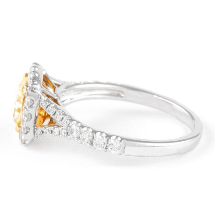 alexander beverly hills 213ctt 18k yellow cushion diamond with halo ring size 65 4582