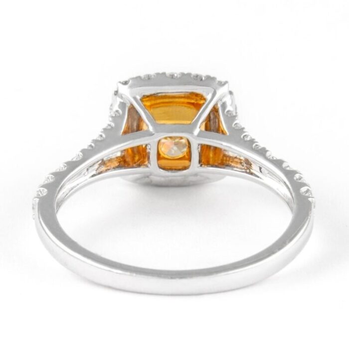 alexander beverly hills 213ctt 18k yellow cushion diamond with halo ring size 65 8247