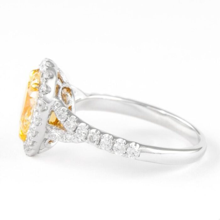 alexander beverly hills egl 123ct 18k yellow pear diamond with halo ring size 625 2195