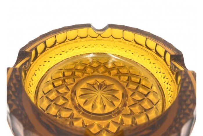 amber glass ashtray from zabkowice poland 1960s 2