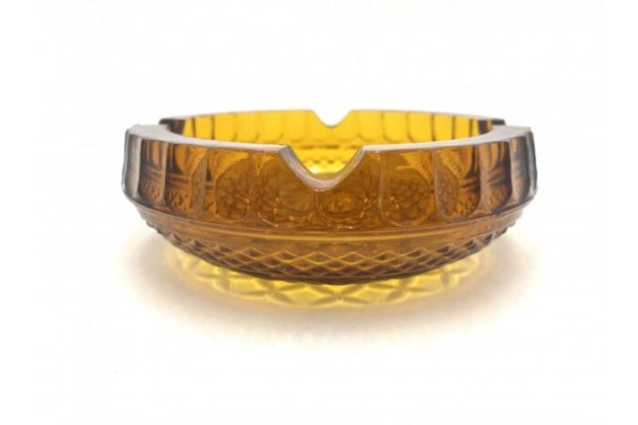 amber glass ashtray from zabkowice poland 1960s 3