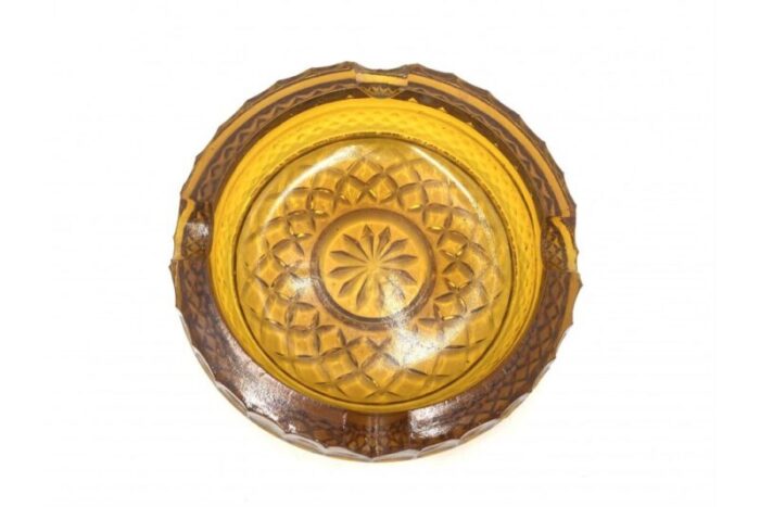 amber glass ashtray from zabkowice poland 1960s 4