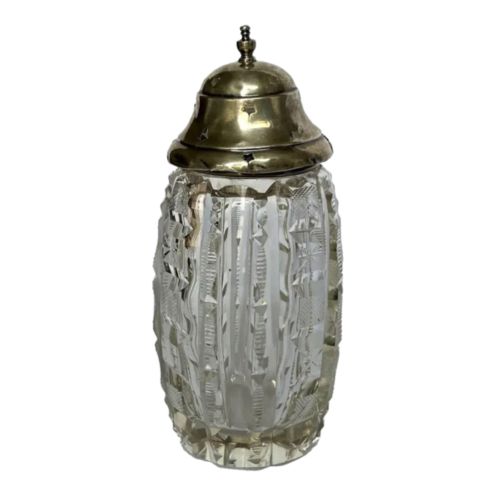 american sterling silver and bright cut glass muffineer sugar shaker 4177