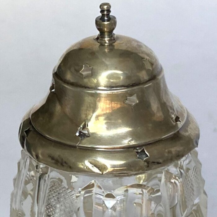 american sterling silver and bright cut glass muffineer sugar shaker 5787