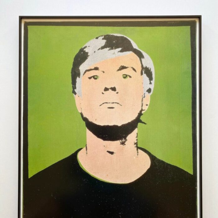 andy warhol foundation vintage pop art offset lithograph print framed museum poster early self portrait 1964 0687