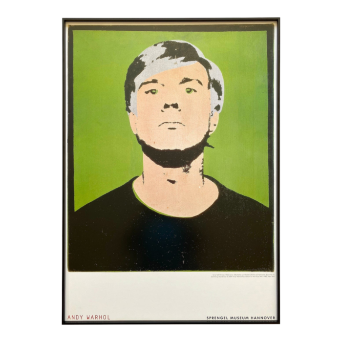 andy warhol foundation vintage pop art offset lithograph print framed museum poster early self portrait 1964 4545