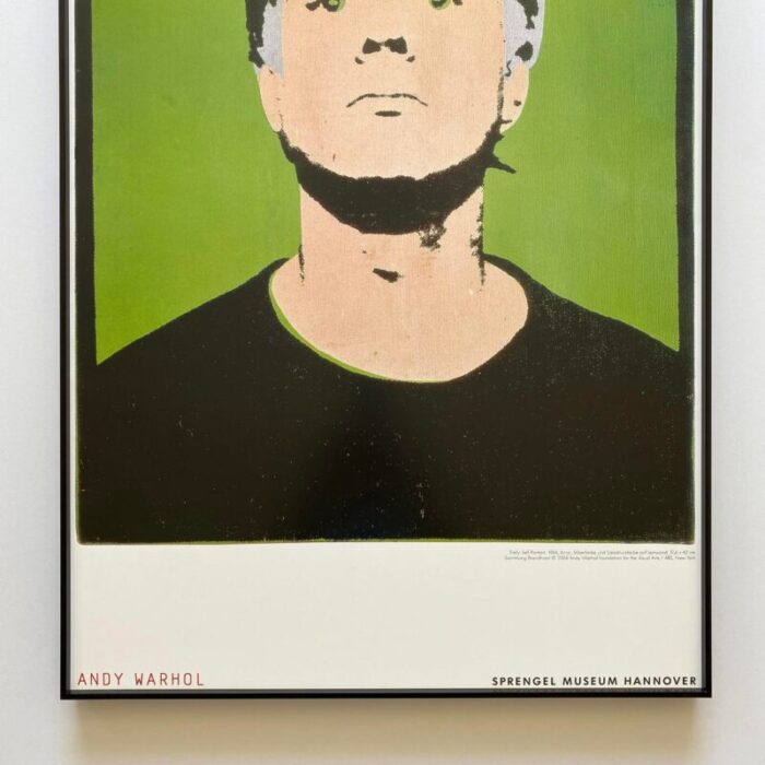 andy warhol foundation vintage pop art offset lithograph print framed museum poster early self portrait 1964 9809