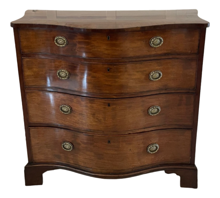 antique 18th century george iii figured mahogany serpentine chest of drawers 1780 4808