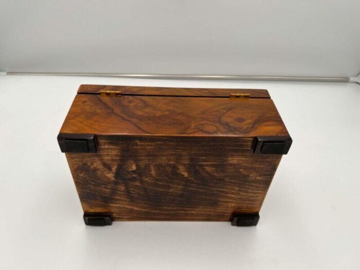 antique biedermeier box in walnut veneer south germany 1900s 9