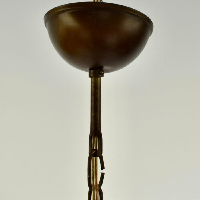 antique brass and facetted glass hallway pendant light 4303