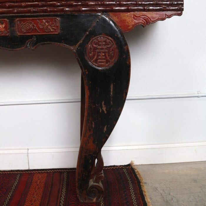 antique chinese lacquered elm altar table 1351