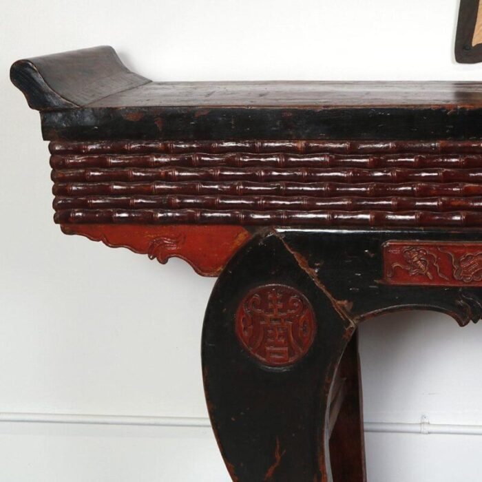 antique chinese lacquered elm altar table 5591