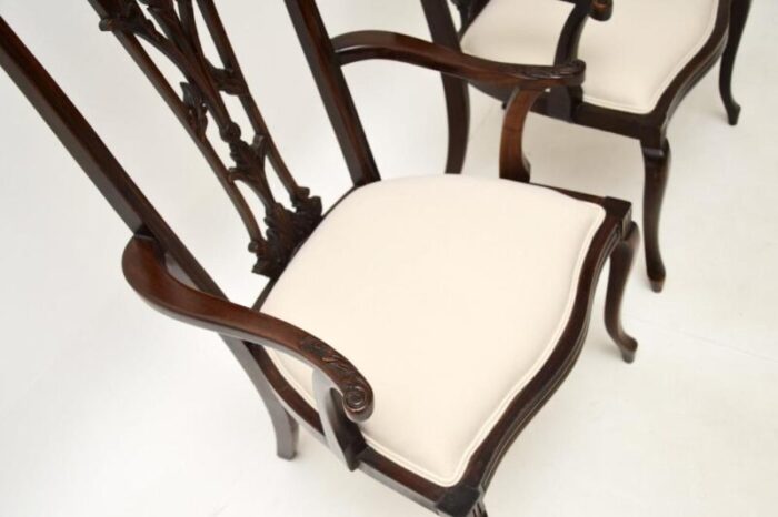 antique chippendale style armchairs 1890 set of 2 2883