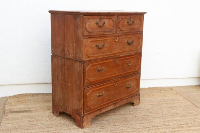 antique colonial teak chest on chest 0455