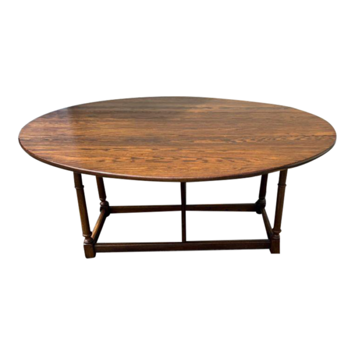 antique country farm style solid oak drop leaf dining table 1471