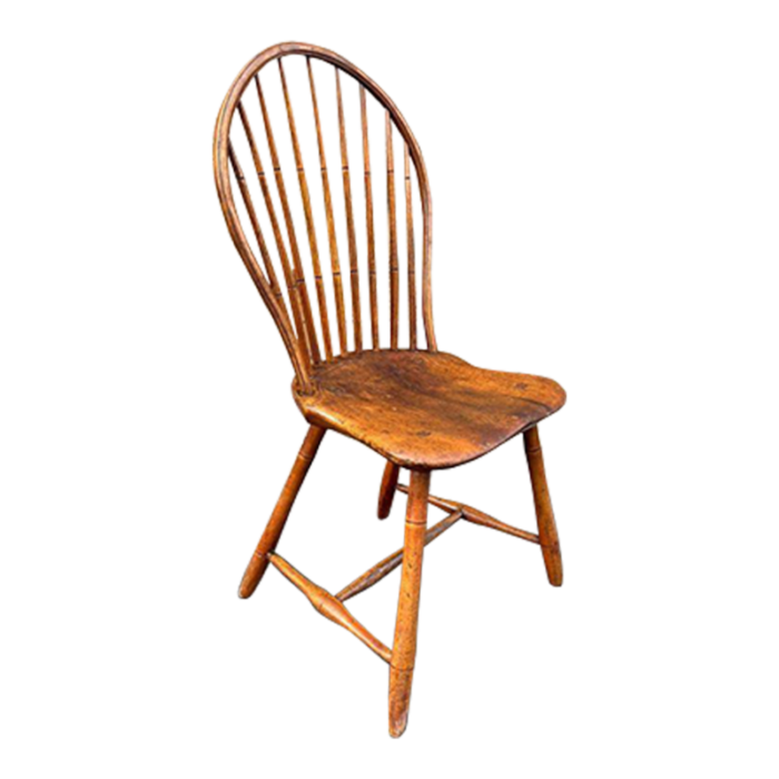 antique early 19th century new england bamboo style carved bowl back windsor chair 0273