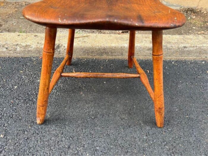 antique early 19th century new england bamboo style carved bowl back windsor chair 0739