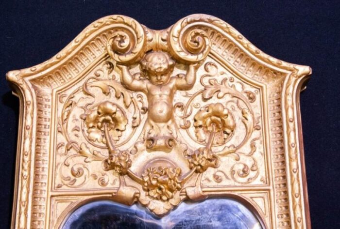 antique empire french cherub gilt pier mirror 1880s 4