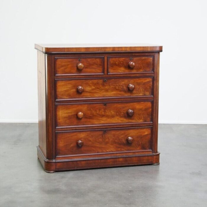 antique english mahogany chest of drawers 8246