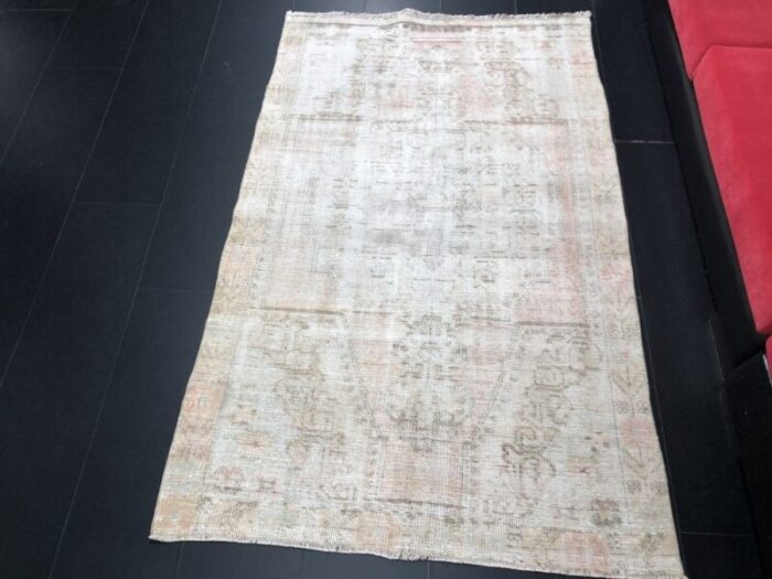 antique fade overdyed hand knotted rug 2