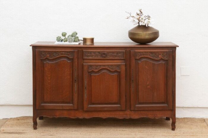 antique french carved oak enfilade buffet 3546