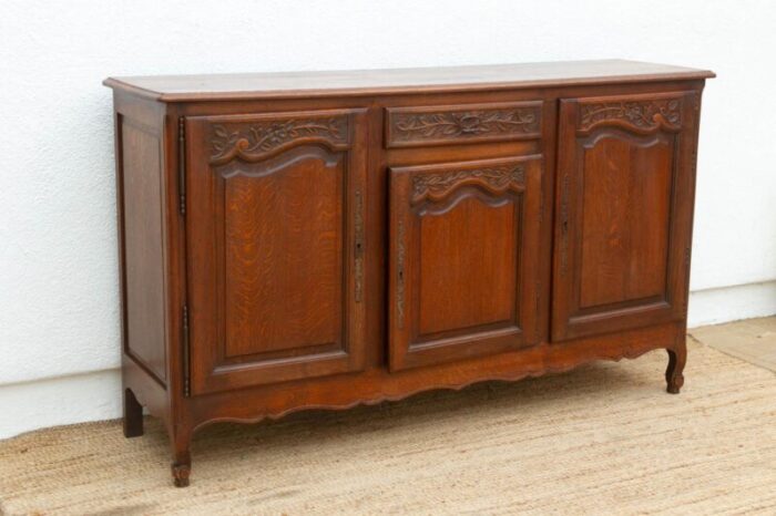 antique french carved oak enfilade buffet 6531