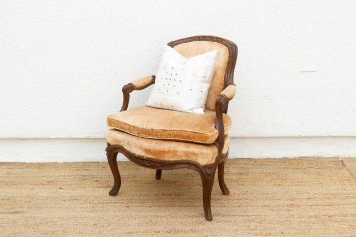 antique french carved walnut fauteuil chair 0031