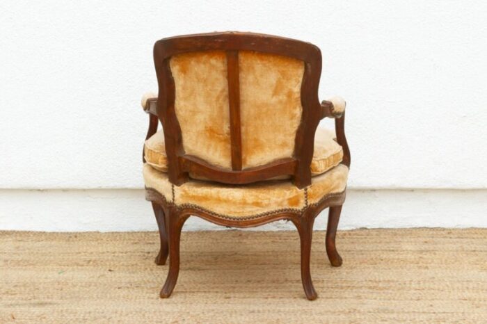 antique french carved walnut fauteuil chair 0078