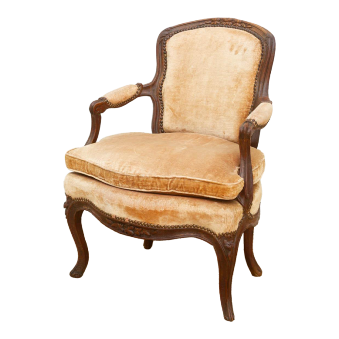 antique french carved walnut fauteuil chair 8824