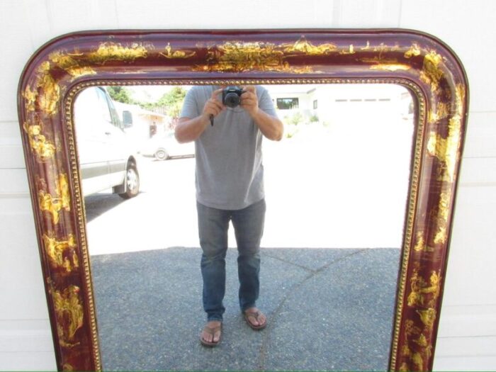 antique french louis philippe chinoiserie mirror 8054