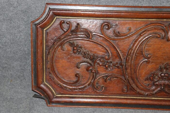 antique french louis xv style carved oak gilded boiserie door topper 3361